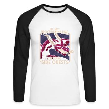 Ich Bin Nicht Procastinating Ich Bin Doing Side - Unisex Baseballshirt langarm - Weiß/Schwarz - Vorne - Nik (191cm)