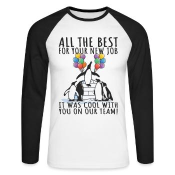 Job Change New Job Farewell Farewell Gift - Unisex Long Sleeve Baseball T-Shirt - white/black - Front - Nik (191cm)