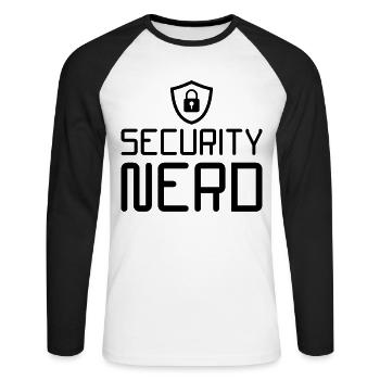 Cybersecurity Computersicherheit Cybersecurity - Unisex Baseballshirt langarm - Weiß/Schwarz - Vorne - Nik (191cm)