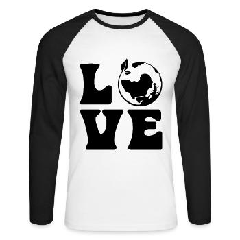 Love Planet Earth Nature Lovers Conservationists - T-shirt baseball manches longues Homme - blanc/noir - Devant - Nik (191cm)