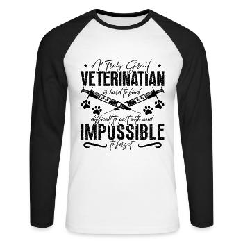 A Truly Great Veterinary Medicine Pet Veterinarian - Unisex Long Sleeve Baseball T-Shirt - white/black - Front - Nik (191cm)