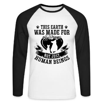 This Earth Was Made Vet Tech Animals Veterinarian - Unisex Long Sleeve Baseball T-Shirt - white/black - Front - Nik (191cm)