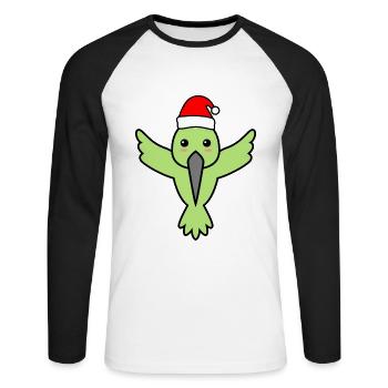 Colibri Comic Noël Noël - T-shirt baseball manches longues Homme - blanc/noir - Devant - Nik (191cm)