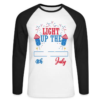 Den Himmel Erhellen, Als Wäre Es Der 4. Juli - Unisex Baseballshirt langarm - Weiß/Schwarz - Vorne - Nik (191cm)