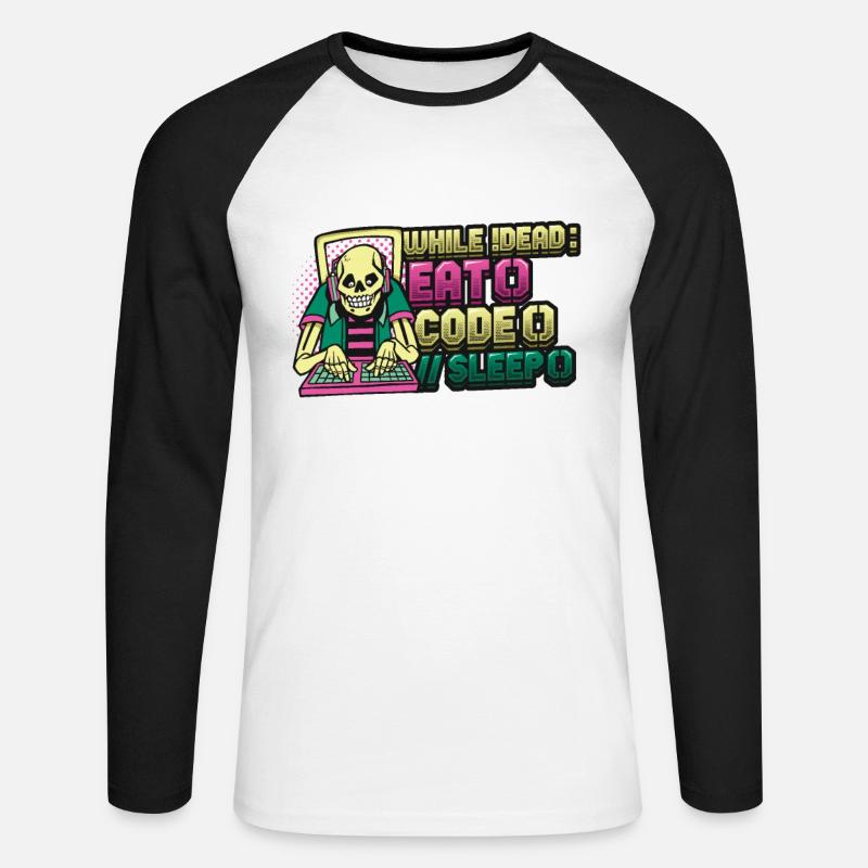 Programmierer,Computerprogrammierer,Witz - Unisex Baseballshirt langarm - Weiß/Schwarz