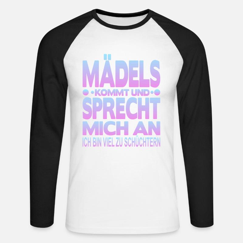 Ich bin Schüchtern - Unisex Baseballshirt langarm - Weiß/Schwarz