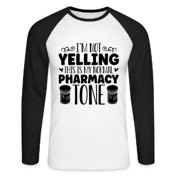 I'm Not Yelling This Health Care Lovers Pharmacist - Unisex Long Sleeve Baseball T-Shirt - white/black - Front - Nik (191cm)
