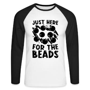 Juste ici pour le perlage Perle Bijoux Perle - T-shirt baseball manches longues Homme - blanc/noir - Devant - Nik (191cm)