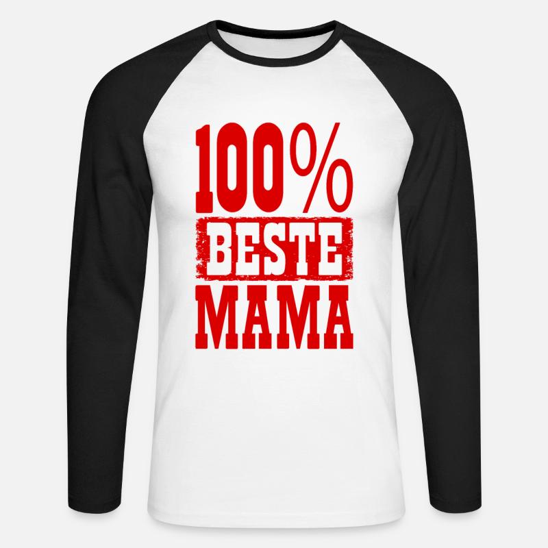 Beste Mama - Unisex Baseballshirt langarm - Weiß/Schwarz