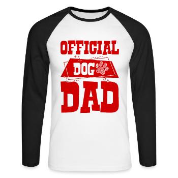 Chiens Papa - T-shirt baseball manches longues Homme - blanc/noir - Devant - Nik (191cm)