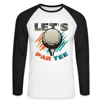 Lets Par Tee Golfer Funny Golf Club - Unisex Baseballshirt langarm - Weiß/Schwarz - Vorne - Nik (191cm)