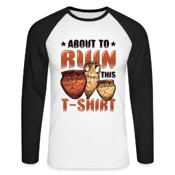 Argile de poterie en ruine - T-shirt baseball manches longues Homme - blanc/noir - Devant - Nik (191cm)