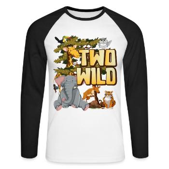 Two wild animals Endangered animals 2nd birthday child - Unisex Long Sleeve Baseball T-Shirt - white/black - Front - Nik (191cm)