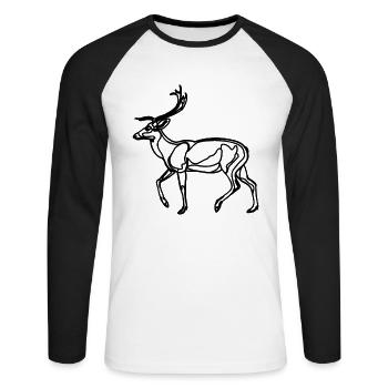 Drawing of the deer - Unisex Long Sleeve Baseball T-Shirt - white/black - Front - Nik (191cm)