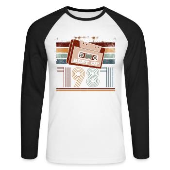 Best Of 1981 | Birthday Shirt | Birthday - Unisex Long Sleeve Baseball T-Shirt - white/black - Front - Nik (191cm)