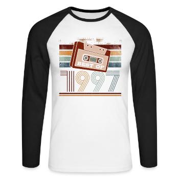 Best Of 1997 | Birthday Shirt | Birthday - Unisex Long Sleeve Baseball T-Shirt - white/black - Front - Nik (191cm)