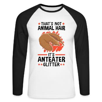 This is Anteater Glitter Anteater - Unisex Long Sleeve Baseball T-Shirt - white/black - Front - Nik (191cm)