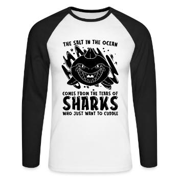 Le sel dans l’océan Biologiste marin sous-marin - T-shirt baseball manches longues Homme - blanc/noir - Devant - Nik (191cm)