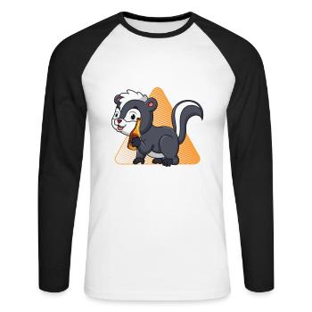 I'll be drunk like a skunk | - Unisex Long Sleeve Baseball T-Shirt - white/black - Front - Nik (191cm)