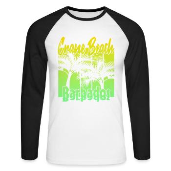 Crane Beach Barbade - T-shirt baseball manches longues Homme - blanc/noir - Devant - Nik (191cm)