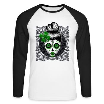 Saint Patrick's Day Celts Scottish - Unisex Long Sleeve Baseball T-Shirt - white/black - Front - Nik (191cm)