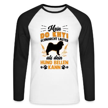 Do Khyi schnarcht lauter Tibetmastiff Tibetdogge - Unisex Baseballshirt langarm - Weiß/Schwarz - Vorne - Nik (191cm)