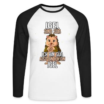 Igel Sind Süß Igel - Unisex Baseballshirt langarm - Weiß/Schwarz - Vorne - Nik (191cm)