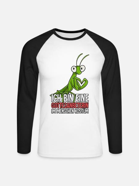 Ich Bin Eine Gottesanbeterin - Unisex Baseballshirt langarm - Weiß/Schwarz