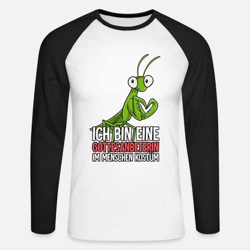 Ich Bin Eine Gottesanbeterin - Unisex Baseballshirt langarm - Weiß/Schwarz