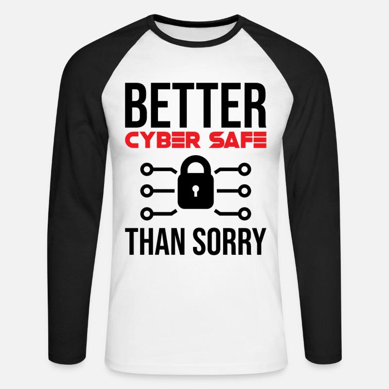 Cybersecurity Computer Security Cybersecurity - Unisex Long Sleeve Baseball T-Shirt - white/black