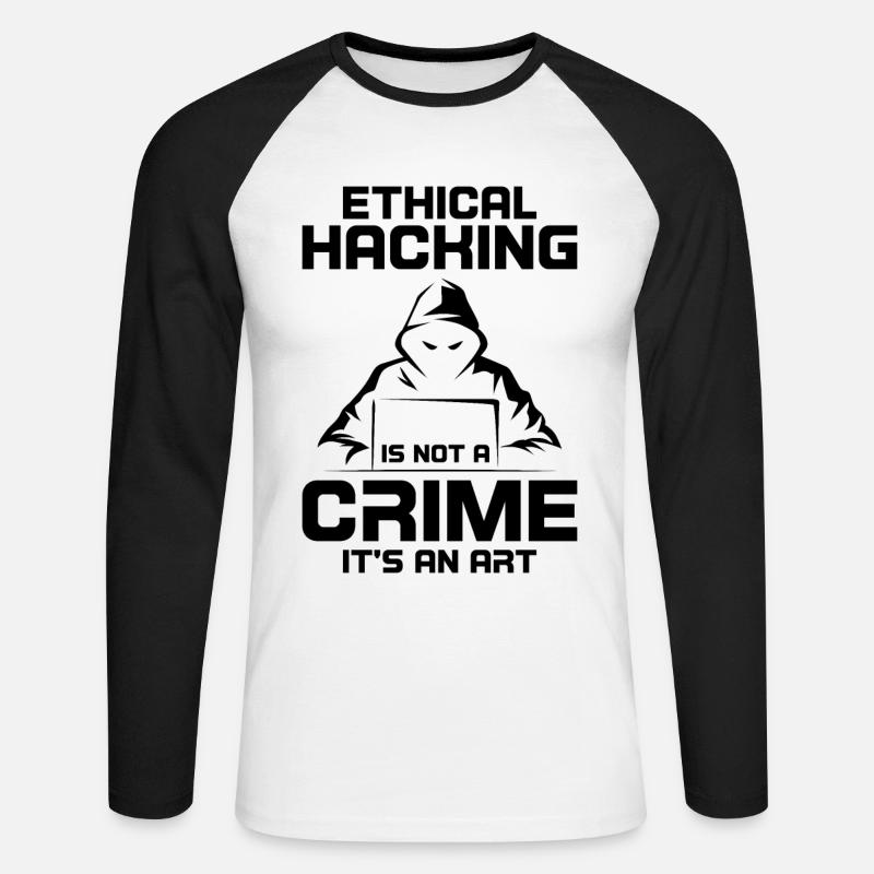 Cybersecurity Computer Security Cybersecurity - Unisex Long Sleeve Baseball T-Shirt - white/black