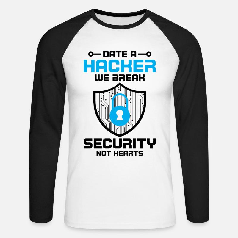 Cybersecurity Computer Security Cybersecurity - Unisex Long Sleeve Baseball T-Shirt - white/black