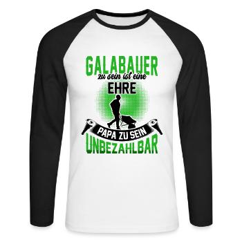 Galabauer ist eine Ehre Gartenbau Galabau - Unisex Baseballshirt langarm - Weiß/Schwarz - Vorne - Nik (191cm)