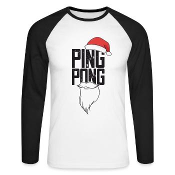 Table Tennis Table Tennis Bat Ping Pong - Unisex Long Sleeve Baseball T-Shirt - white/black - Front - Nik (191cm)