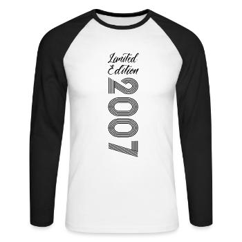 Limited Edition 2007 - Unisex Baseballshirt langarm - Weiß/Schwarz - Vorne - Nik (191cm)
