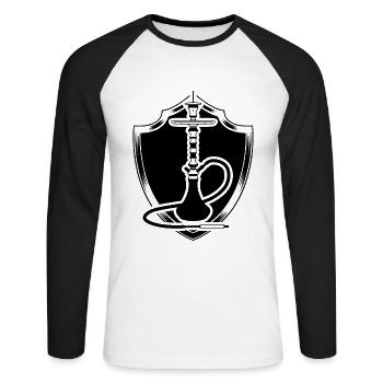 Shisha coat of arms - Unisex Long Sleeve Baseball T-Shirt - white/black - Front - Nik (191cm)