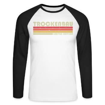 Drywall - Unisex Long Sleeve Baseball T-Shirt - white/black - Front - Nik (191cm)