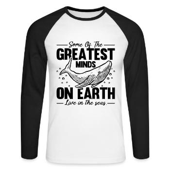 Some Of The Greatest Marine Life Marine Biologist - Unisex Long Sleeve Baseball T-Shirt - white/black - Front - Nik (191cm)