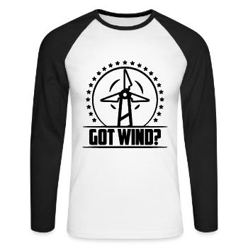 Got Wind Loves Renewable Energy Turbine Technician - Unisex Baseballshirt langarm - Weiß/Schwarz - Vorne - Nik (191cm)
