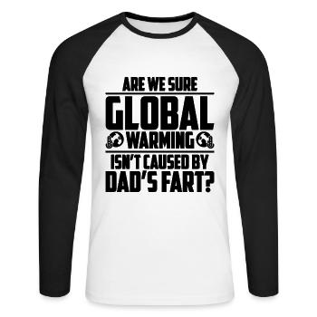 Are We Sure Global Science Global Warming Advocate - Unisex Long Sleeve Baseball T-Shirt - white/black - Front - Nik (191cm)