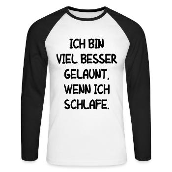 Müde Faul Job Schlafen Fertig Mitarbeiter Geschenk - Unisex Baseballshirt langarm - Weiß/Schwarz - Vorne - Nik (191cm)