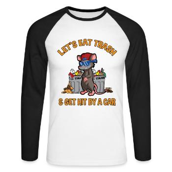 Possum design for opossum lovers and possum - Unisex Long Sleeve Baseball T-Shirt - white/black - Front - Nik (191cm)