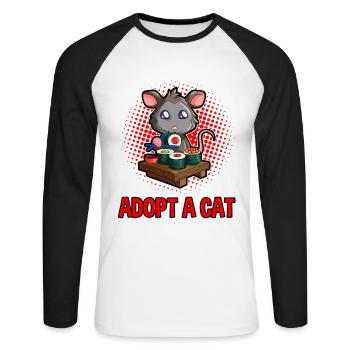 Possum design for opossum lovers and possum - Unisex Long Sleeve Baseball T-Shirt - white/black - Front - Nik (191cm)