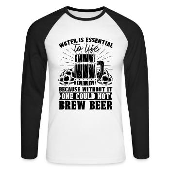 Water Is Essential To Life Home Brewer Beer Brewer - Unisex Long Sleeve Baseball T-Shirt - white/black - Front - Nik (191cm)