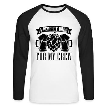 A Perfect Brew For Beer Brewing Malt Beer Brewer - Unisex Baseballshirt langarm - Weiß/Schwarz - Vorne - Nik (191cm)