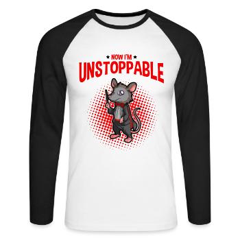 Possum design for opossum lovers and possum - Unisex Long Sleeve Baseball T-Shirt - white/black - Front - Nik (191cm)