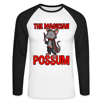 Possum design for opossum lovers and possum - Unisex Long Sleeve Baseball T-Shirt - white/black - Front - Nik (191cm)