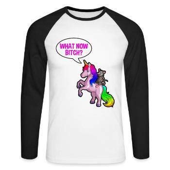 Possum design for opossum lovers and possum - Unisex Long Sleeve Baseball T-Shirt - white/black - Front - Nik (191cm)