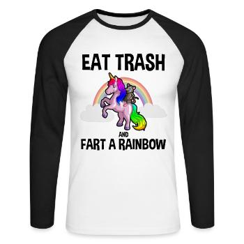 Possum design for opossum lovers and possum - Unisex Long Sleeve Baseball T-Shirt - white/black - Front - Nik (191cm)