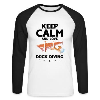 Sports nautiques pour chiens et sports nautiques pour chiens - T-shirt baseball manches longues Homme - blanc/noir - Devant - Nik (191cm)